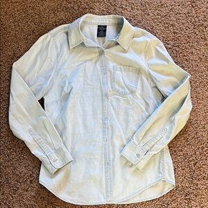Faded Glory Blue Cotton Button Down